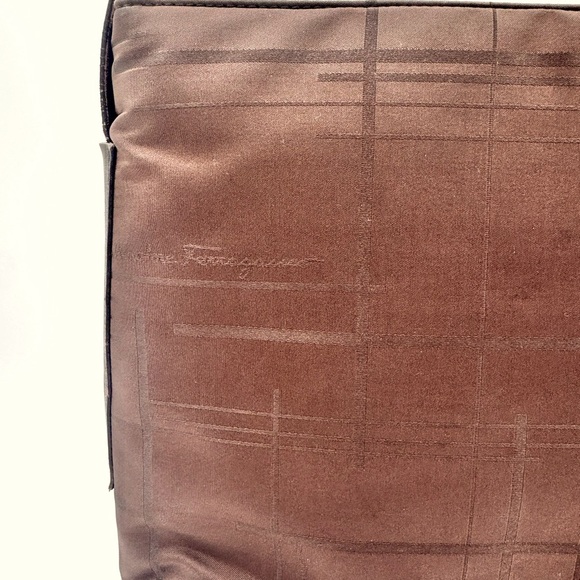 Salvatorre Ferragamo Brown Nylon Shoulder Bag with Leather Trim - Picture 7 of 11